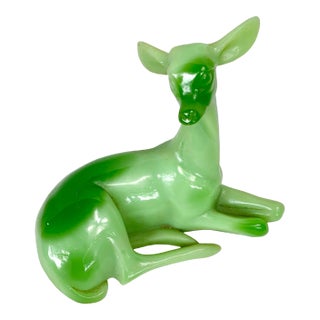 Vintage Green G Ruggeri Deer Figurine For Sale