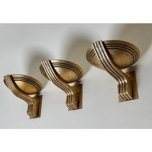 Art Deco Sculptural Gilded Olympia Wall Light by Bernd Beisse, 1980s For Sale - Image 11 of 18