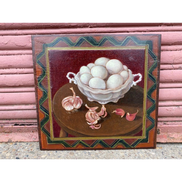 1990s Oil on Wood Panel Painting by Valerie Von Betzen For Sale In Philadelphia - Image 6 of 7