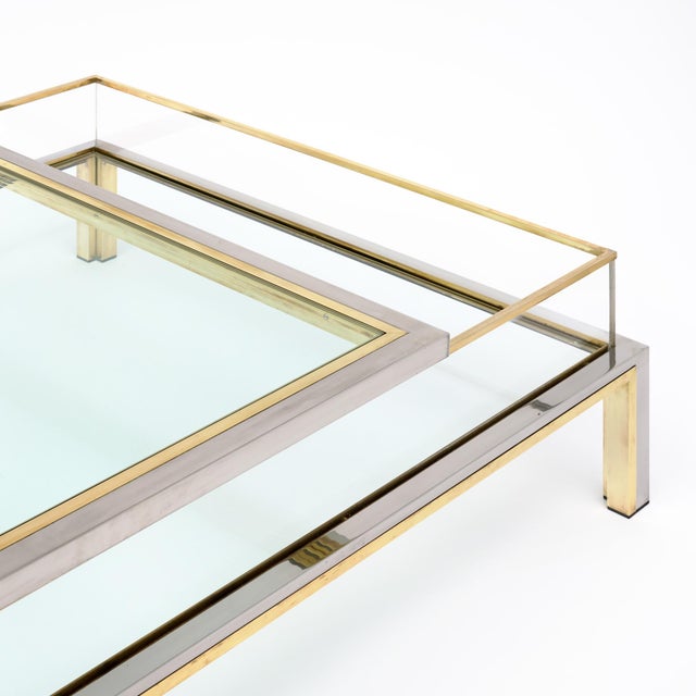 1960s Romeo Rega Signed Coffee Table, Modernist Chrome and Brass, Circa 1960 For Sale - Image 5 of 9