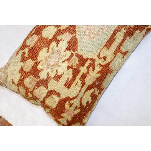 Antique Indian Agra Rug Pillow For Sale - Image 4 of 5