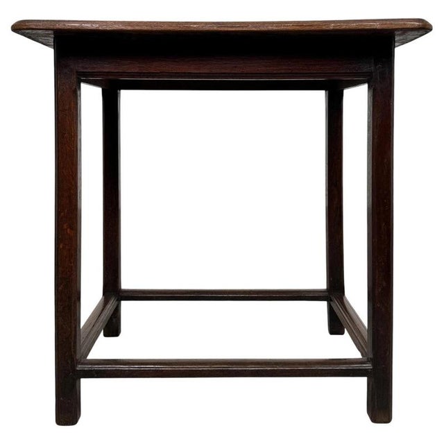 Antique English Oak Side Table For Sale - Image 10 of 10