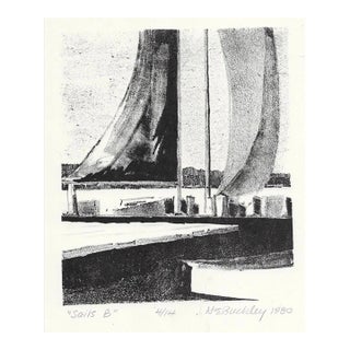 1980 Harry Buckley Sailboat Lithograph For Sale