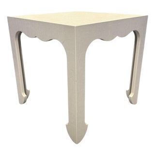 Lee Jofa for Kravet Oliver Linen Wrapped Side Table For Sale