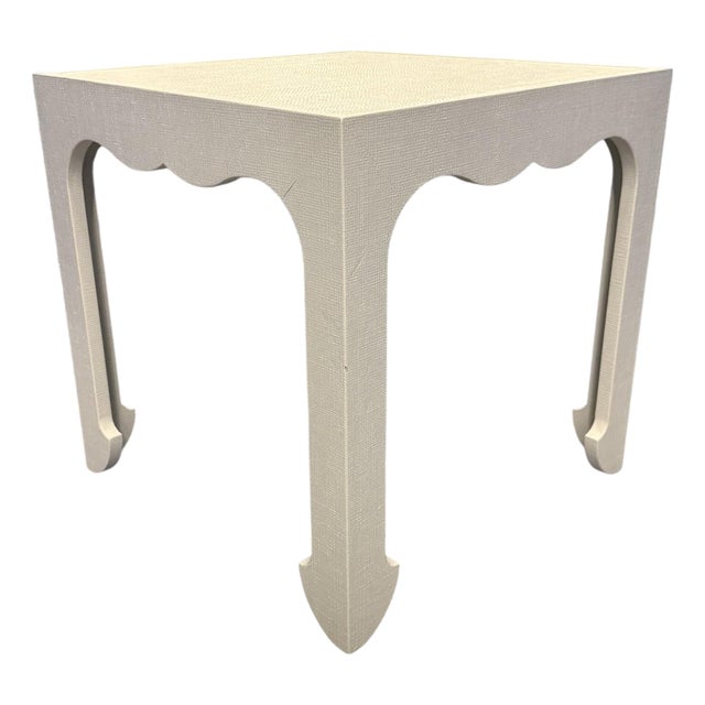 Lee Jofa for Kravet Oliver Linen Wrapped Side Table For Sale
