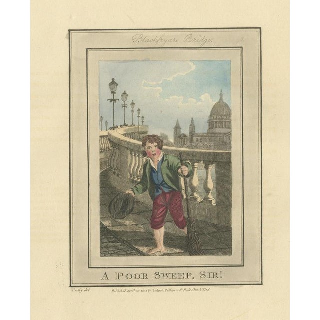 Paper After William Marshall Craig, Chimney Sweep Boy on Blackfriars Bridge, Cries of London, 1804, Engraving For Sale - Image 7 of 7
