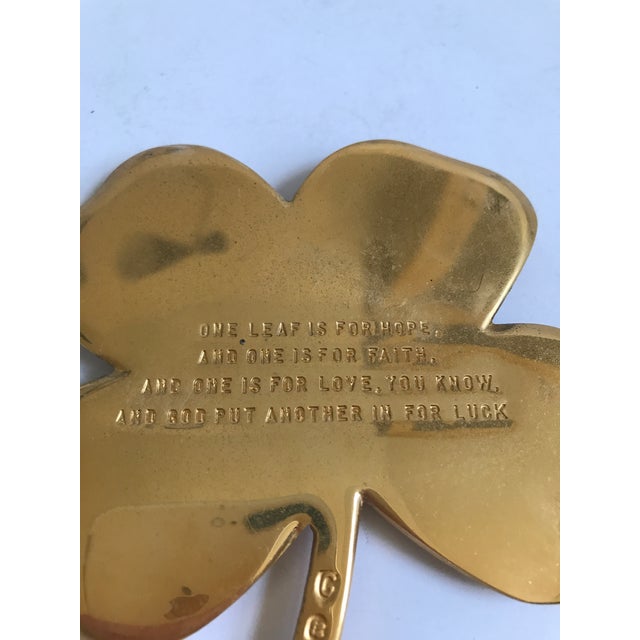 24k Gold Tone Plated Brass Four Leaf Clover Paperweight Chairish