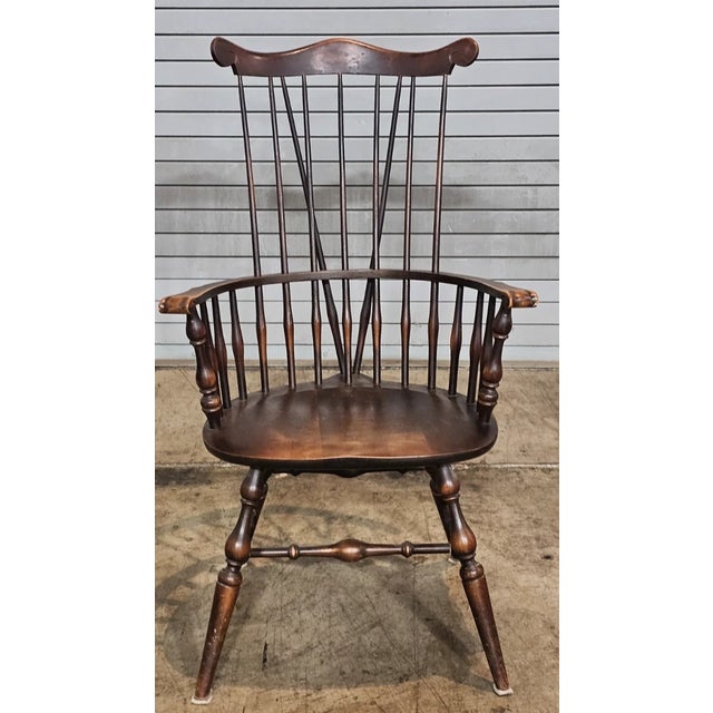 Store Item: Early 20th Century Fan Back with Brace Back Windsor Arm Chair Benchmade Description: 18th century style...