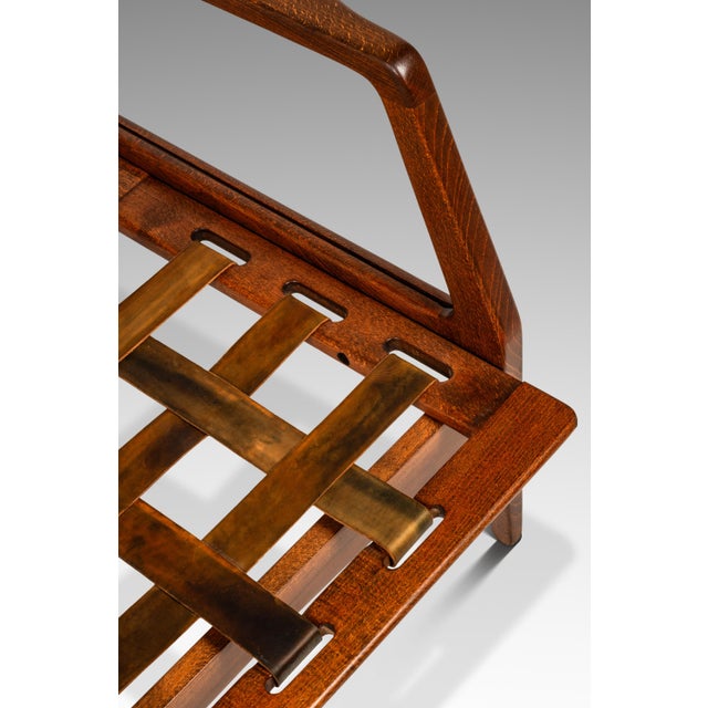 Restored Danish Modern Model 596 Lounge Chair in Beech & Leather Attributed to Lawrence Peabody & Ib Kofod Larsen for Selig, Denmark, C. 1950's For Sale - Image 17 of 18