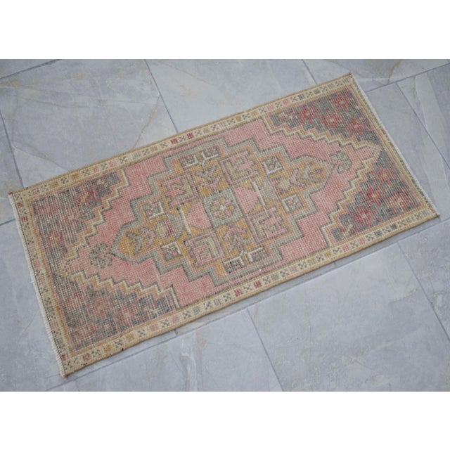 Hand Knotted Door Mat, Entryway Rug, Bath Mat, Kitchen Decor, Small Rug, Turkish Rug - 1′6″ × 3′1″ For Sale - Image 10 of 13