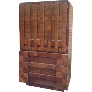 1970s Danish Modern Lane Furniture Armoire For Sale