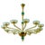 Chandelier in Amber and Emerald Hand Blown Glass attributed to Venini, 1970s For Sale - Image 14 of 14