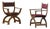 Vintage Brutalist Kurul Armchairs in Oak by Henning Kjærnulf, 1960s, Set of 2 For Sale