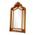 French Rococo Gold Leaf Wall Mirror With Ornate Floral Crest & Carved Decorative Frame For Sale