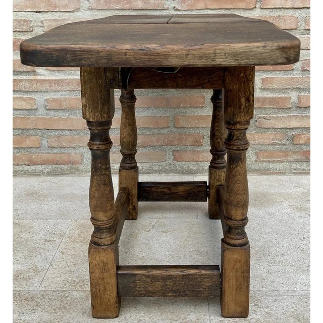 Brown Spanish Wing Table in Walnut, 1930s For Sale - Image 8 of 10