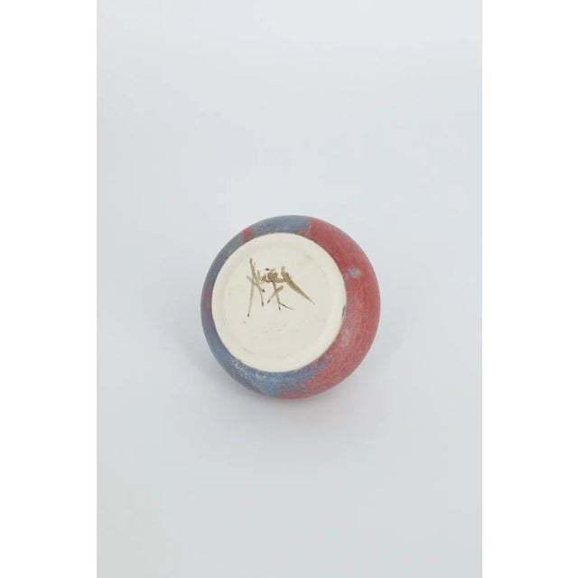 Small Mid-Century Scandinavian Modern Collectible Two-Color Stoneware Vase, 1960s For Sale - Image 4 of 6