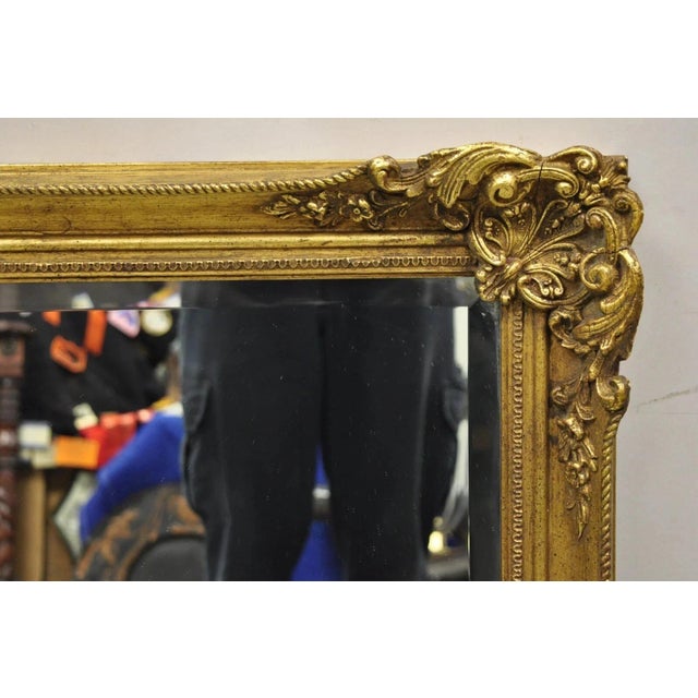 Vintage Friedman Brothers Gold French Rococo Style 45" Rectangular Wall Mirror For Sale In Philadelphia - Image 6 of 12