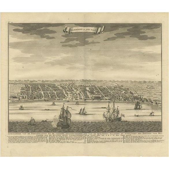 Early 18th Century Antique Map of Samboepo attributed to Valentijn, 1726 For Sale - Image 5 of 5