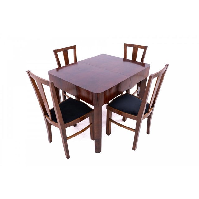 Art Deco Rectangular Table and Chairs, 1930s, Set of 5 For Sale - Image 16 of 18