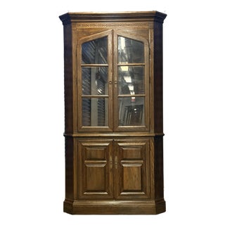 Ethan Allen Royal Charter Oak Corner Cabinet For Sale