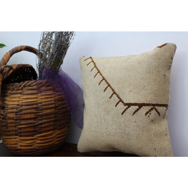 Textile Turkish Rug Decorative Pillow Cover - 17.5"x17.5" For Sale - Image 7 of 10