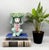 Vintage Andrea by Sadek ceramic monkey figurine featuring a seated monkey holding a decorative bok choy bowl overhead....