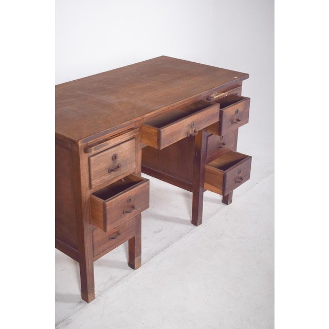 Mid-Century Portuguese Desk in Wood from Olaio, 1950s For Sale - Image 9 of 14
