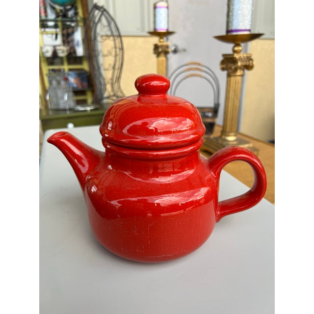Mid 20th Century Vintage Red Warchtersbach Ceramic Tea Pot For Sale - Image 5 of 6