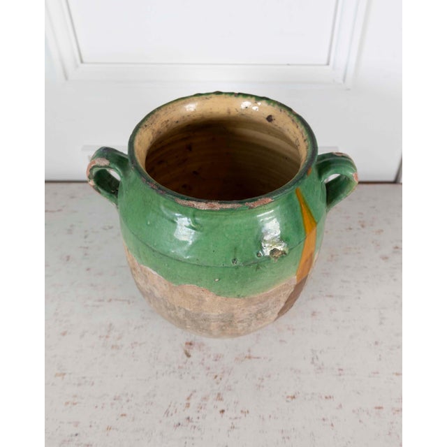 French 19th Century Green-Glaze Confit Pot For Sale - Image 4 of 10