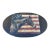 Patriotic Horse Coffee Table, Oval, Queen Anne Legs For Sale
