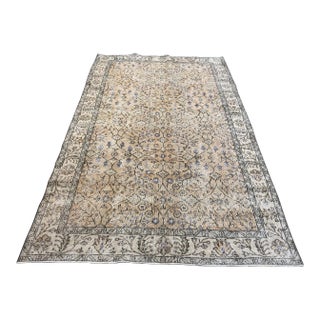 Vintage Oushak Naturel Turkish Rug For Sale