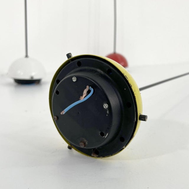 Red Tricolour Ceiling Lights from Stilnovo, 1980s, Set of 3 For Sale - Image 8 of 10