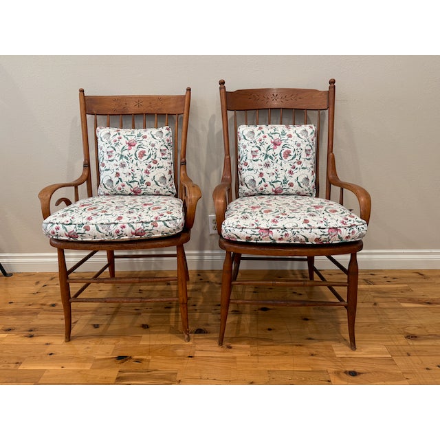 Here is a pair of antique pressed back armchairs that could be used as accent pieces, or dining chairs. These belonged to...