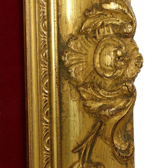 Vintage Baroque Style Gilded and Red Velvet Frame For Sale - Image 15 of 18