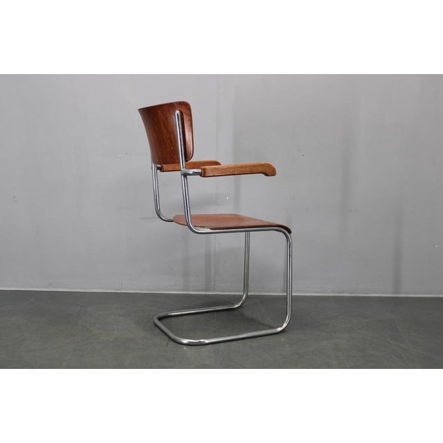Bauhaus Cantilever Armchair in Chrome Tubular Steel and Beech, 1930s For Sale - Image 10 of 18