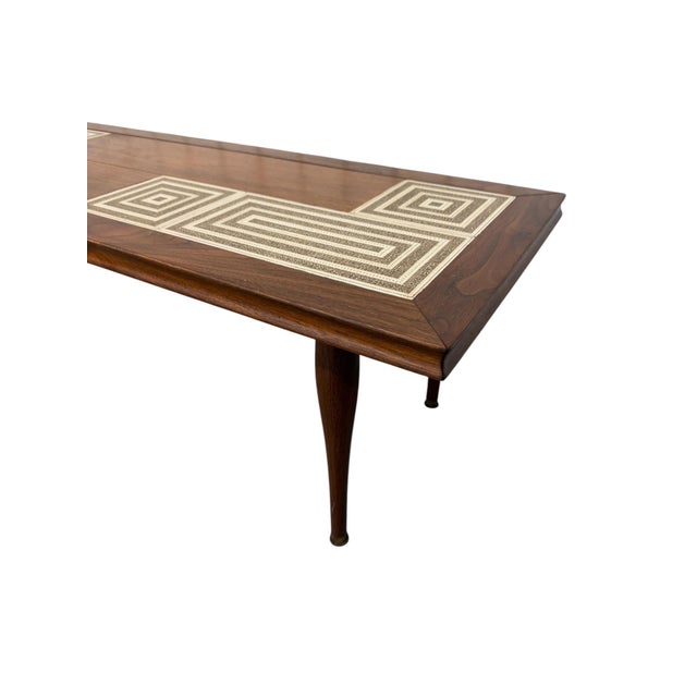 Mid-Century Modern Walnut Tile-Top Coffee Table For Sale - Image 4 of 8