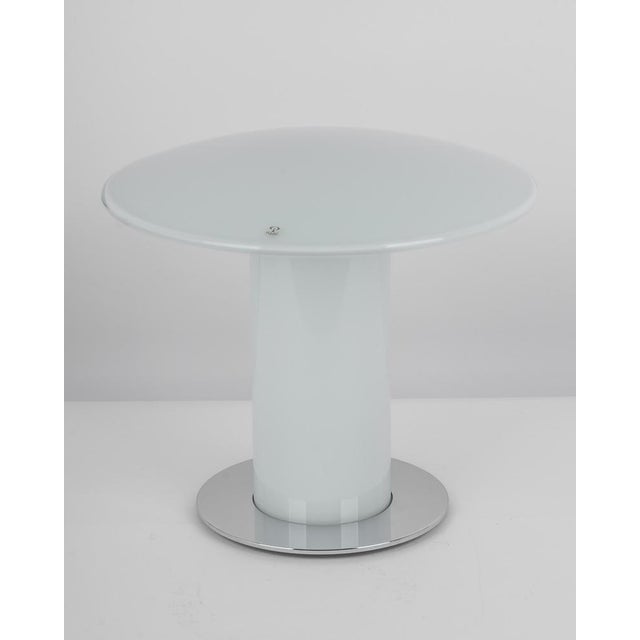 Wonderful mushroom table lamp by Peill & Putzler, Germany, 1970s. Made of a single piece. Great glass body and its edgy...