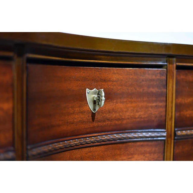 Mid Century Federal Style Mahogany Serpentine Triple Dresser by Dixie For Sale - Image 11 of 12