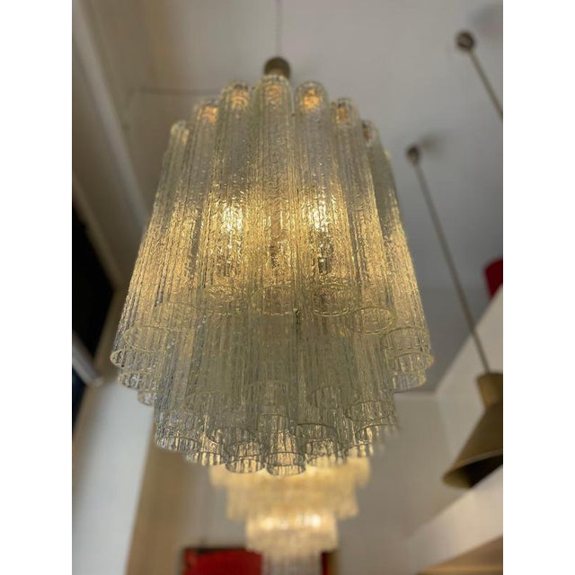 Tronchi Chandelier in Murano Glass with Brass Frame by Venini, 1960s For Sale - Image 9 of 10