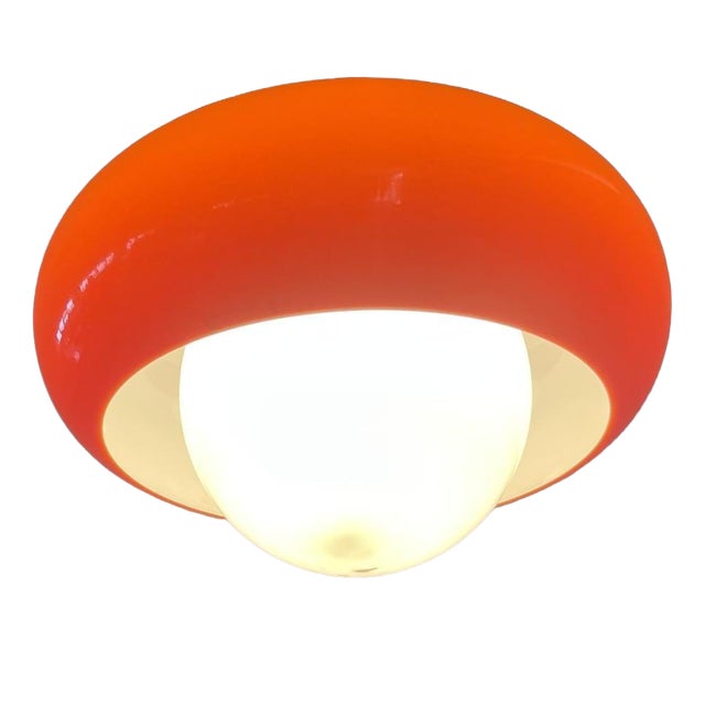 Vintage Space Age Italian UFO Pendant Lamp in Chrome by Guzzini, 1970s For Sale