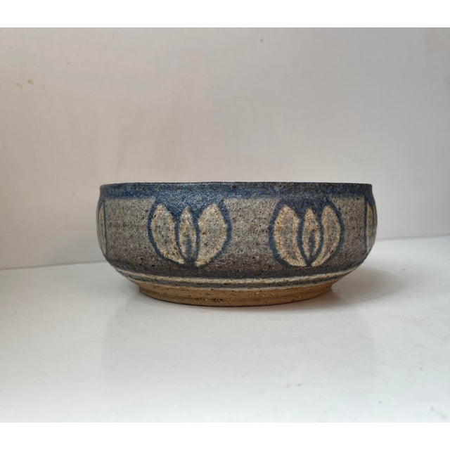 Mid-Century Danish Glazed Stoneware Bowl by Kirsten Winther Johansen, 1970s For Sale - Image 9 of 9