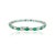 Solid 18k White Gold 6.64 Carat Natural Emerald and Diamond Tennis Bracelet For Sale - Image 4 of 11
