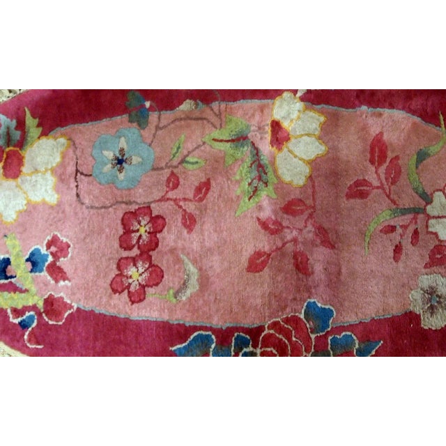1920s Handmade Antique Art Deco Chinese Rug 2' X 4.1' For Sale In New York - Image 6 of 7