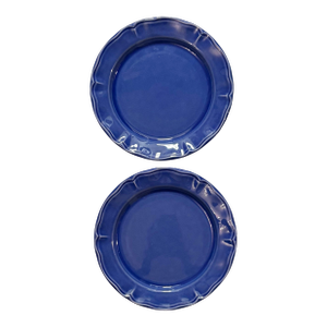 Set of 2 Varages France 11” Luberon Cobalt Blue Faience Dinner Plates – Provençal French Country