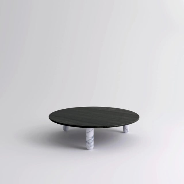 Large round white marble "sunday" coffee table, jean-baptiste souletie dimensions: 150 d x 35 h cm materials: pele de...