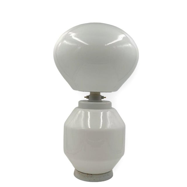 Space Age White Glass Table Lamp, 1970s For Sale - Image 13 of 16