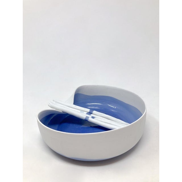 1990s Mid-Century Modern Porcelain Dish attributed to Piet Stockmans, 1991 For Sale - Image 5 of 8