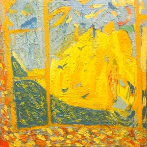 Looking Out at Mountain Eagles: Contemporary Expressionist Oil Painting by Paul Wadsworth