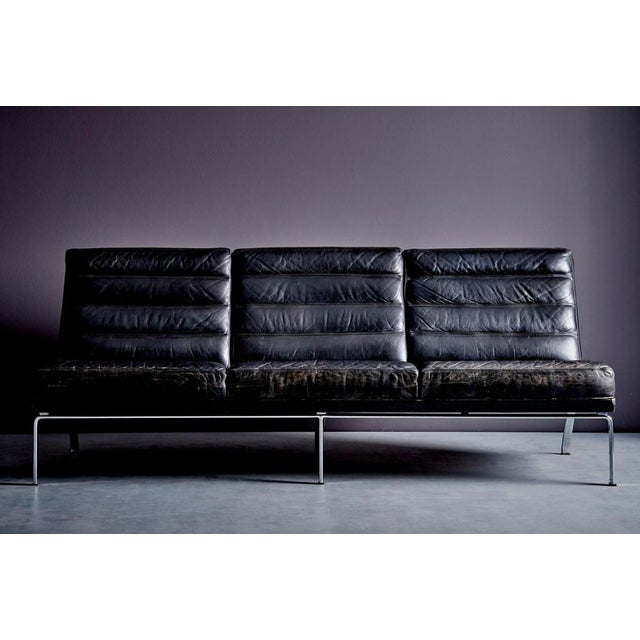 3-Seater Sofa in Black Leather by Horst Brüning Sofa for Kill International, Germany, 1960s For Sale - Image 15 of 16