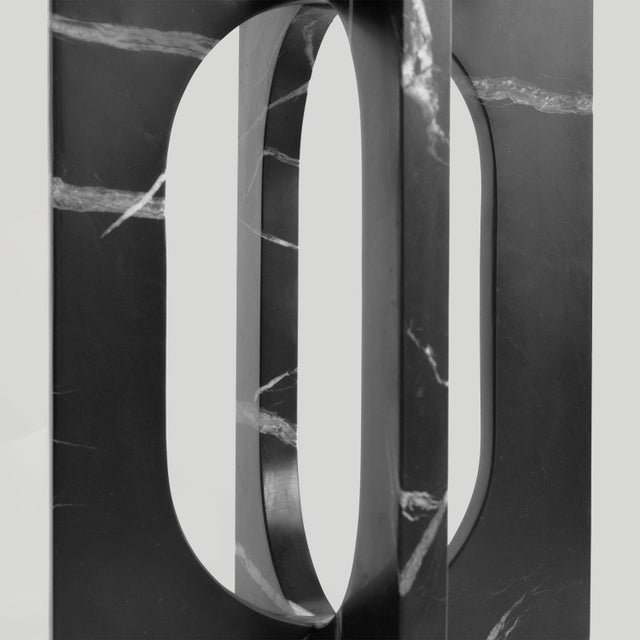 Postmodern Bond Side Table in Black Marble from Kiwano Concept For Sale - Image 3 of 8